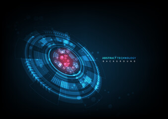 Abstract Futuristic Technology Background. HUD circle element. Hi-tech communication concept.