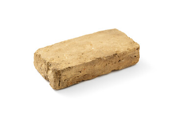Mud brick on white background