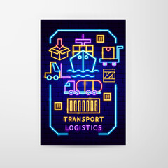 Transport Logistics Neon Flyer