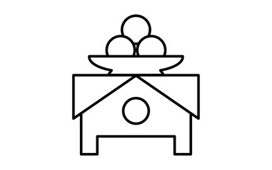 白黒の葬儀アイコン、枕団子