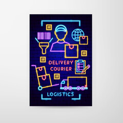 Delivery Courier Neon Flyer