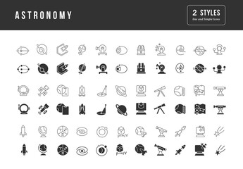 Set of simple icons of Astronomy