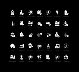 Set of simple icons of Energy Technology