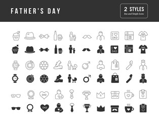 Set of simple icons of Father's Day