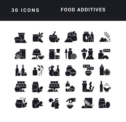Set of simple icons of Food Additives