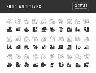 Set of simple icons of Food Additives