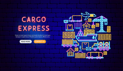 Cargo Express Neon Banner Design