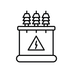 Electric Transformer device line icon