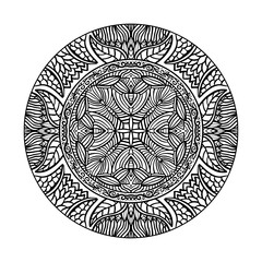 Rounded ornamental mandala. Creative carpet design.