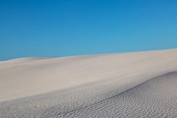 A View in White Sands National Park with a Blue Sky Overhead