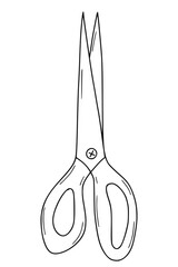 Hand drawn scissors. Outline shears illustration.