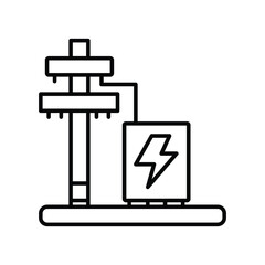 High Voltage Electric Pole line icon