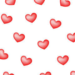 color vector simple illustration of hearts simple pattern on white