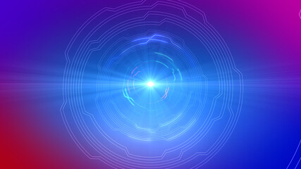 Digital Circuit Tunnel Network Technology internet data 3D illustration