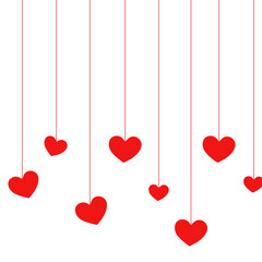 Valentine's Day background with heart hanging vector illustration