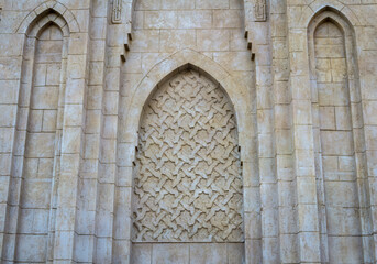 Fototapeta na wymiar Fragment details of large mosque Islamic religion