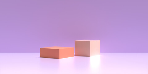 3D render purple geometry background