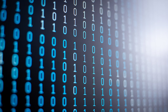 Concept of coding. Visualised process of rendering data on the computer