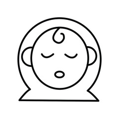 Baby sleeping resting face line icon