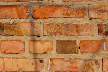 Background of the old red brick wall
