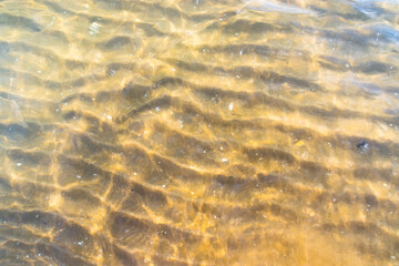 Sand ridges under the sea on the edge of beach