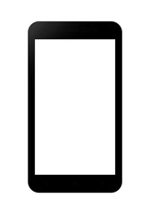 Black Mobile Smartphone With White Screen Template Vector