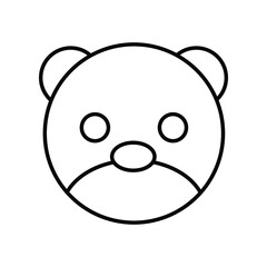 Baby Teddy Bear face line icon