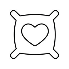 Baby heart design pillow line icon