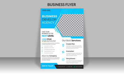 Corporate Business Flyer abstract vector template for Poster, Corporate Presentation, Portfolio,  size A4.