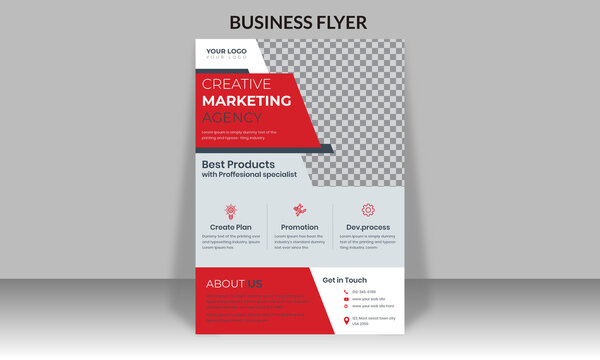 Corporate Business Flyer abstract vector template for Poster, Corporate Presentation, Portfolio, Flyer size A4.