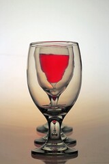 Three wineglass in one line
