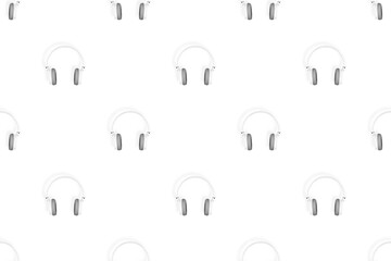 Headphones seamless pattern. Seamless pattern on the theme of headphones, music.