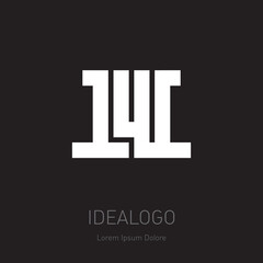 1W - creative icon or symbol. Universal elegant logotype with number 1 and letter W. Clean and minimal Logo. Vector.