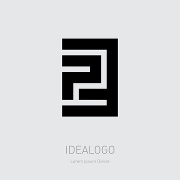 P3 - logotype. Design element or icon. P and number 3 - logo.