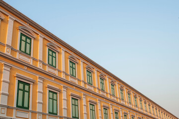 Exterior of the Ministry of Defense building, tourist attractions, photography in Bangkok, Thailand