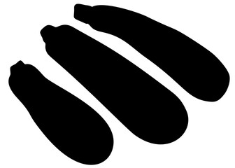 Zucchini of different shapes in the set.