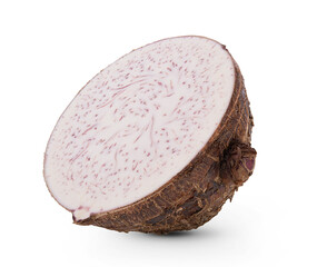 Taro isolated on white background.