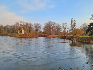 Winter im Rothehornpark in Magdeburg