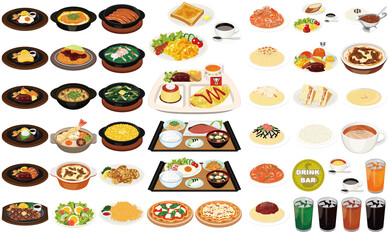 居酒屋の人気メニューイラスト もつ鍋 手羽先 ぶりカマ ビール ハイボール レモンサワー Alcohol Wall Mural Alcoh Tomoki