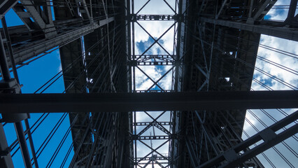 Obraz premium Roof frame of Europe’s oldest ship hoist at Niederfinnow Brandenburg.