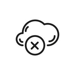 Cloud Service And Network Related Line Icon. Database And Online Storage Vector Illustration