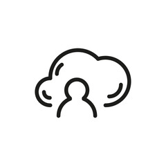 Cloud Service And Network Related Line Icon. Database And Online Storage Vector Illustration