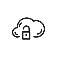 Cloud Service And Network Related Line Icon. Database And Online Storage Vector Illustration