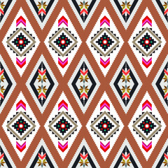 Abstract brown vertical geometric textile oriental with floral pattern traditional design for the background
