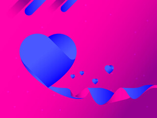 The Heart shapes on abstract bright background in love concept for valentines day