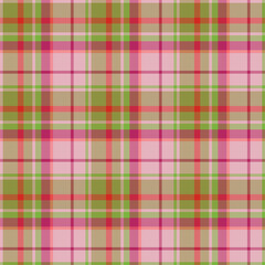 Plaid seamless pattern. Vector background of textile ornament. Flat fabric design.
