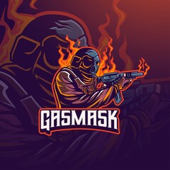 soldier sniper gasmask esport logo gaming for your team 