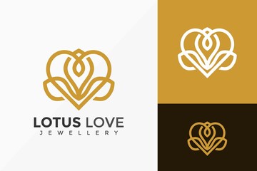 Beauty Lotus Love Logo Design, Minimalist Logos Designs Vector Illustration Template