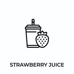 strawberry juice icon vector. strawberry juice sign symbol for modern design. Vector illustration	