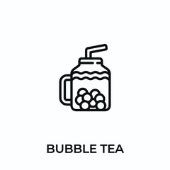 bubble tea icon vector. bubble tea sign symbol for modern design. Vector illustration	